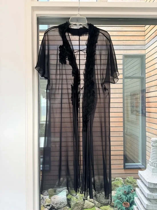 Morgan’s Le Fay Sheer Ruffled Robe - Picture 1 of 7